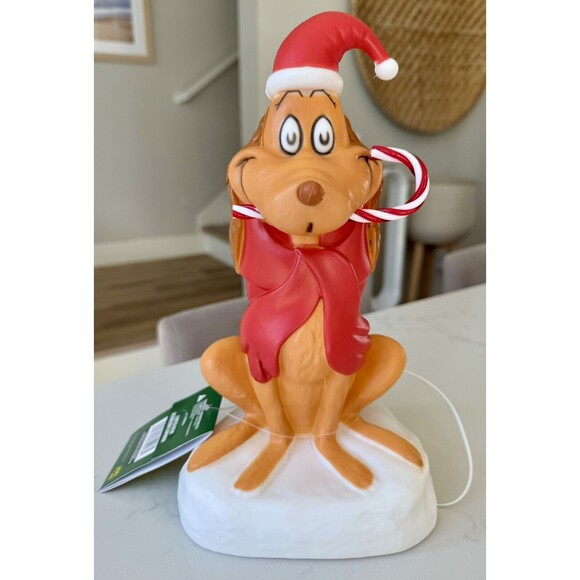 The Grinch & Max 12" Lighted Blow Mold Christmas Decor 2024 Gemmy - Picture 1 of 2